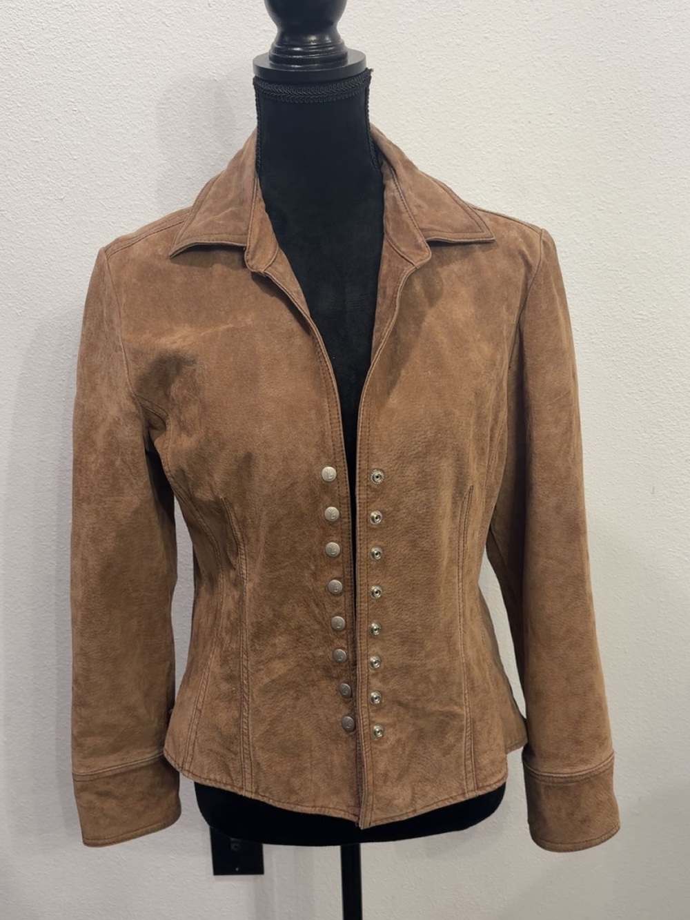 Live a Little Women's Y2K Tan Suede Button-Front Jacket